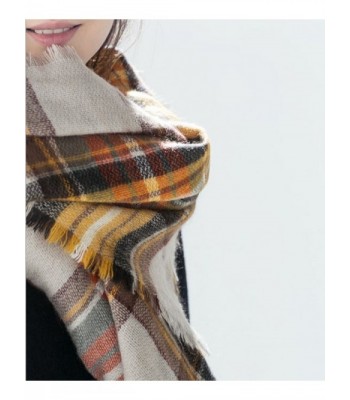 Womens Tartan Checked Acrylic Orange