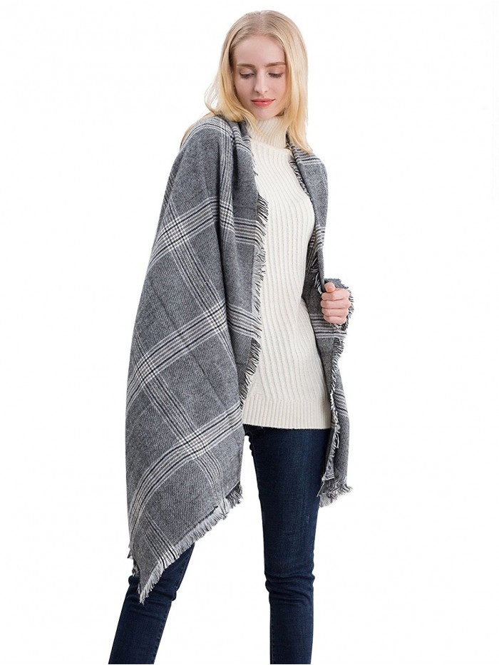 Women's Autumn/Winter Shawl Wrap Scarf Solid Colors Scarves Long Pashmina - 262-grey - CU187K7MA6U