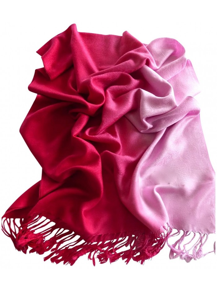 CJ Apparel Two Tone Design Shawl Scarf Wap Stole Throw Pashminas Seconds NEW - Pink - CU126DPUZBV