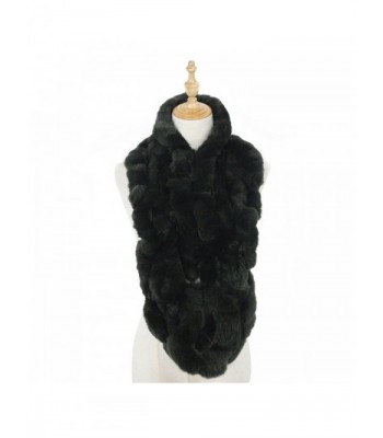 Real Fur Infinity Winter Scarf - Dark Green - CD12O2VWBB7