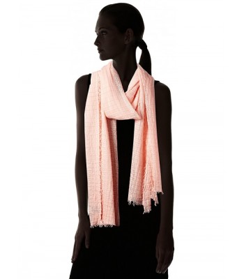 Womens Solid Waffle Crinkle Oblong in Fashion Scarves