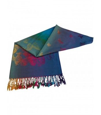 Turquoise Butterfly Pashmina CJ Apparel in Wraps & Pashminas