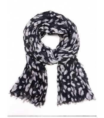 Louis Style Leopard Animal Print Scarf - Black - CU110ZEQXVD