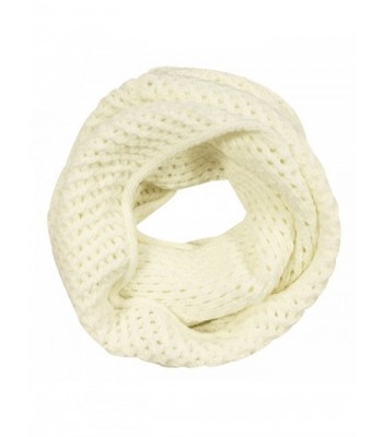 Wrapables Thick Knitted Winter Warm Infinity Scarf - Snow White - C5189Q8O64G