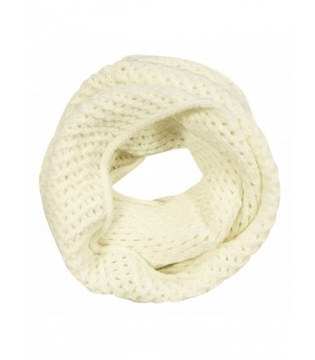 Wrapables Thick Knitted Winter Warm Infinity Scarf - Snow White - C5189Q8O64G