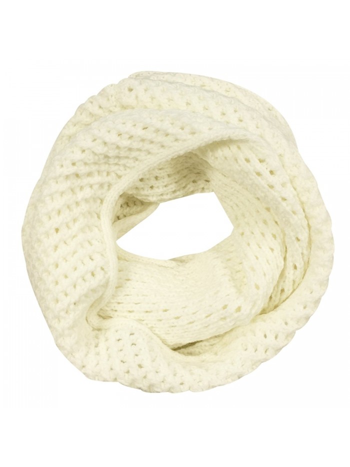 Wrapables Thick Knitted Winter Warm Infinity Scarf - Snow White - C5189Q8O64G