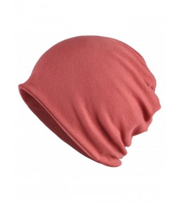 Jemis Womens Cotton Chemo Hat Beanie Scarf - Beanie Cap Bandana for Cancer - Solid Dark Red - CP187EAUG29