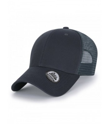 ililily Extra Big Size Adjustable Mesh Back Curved Baseball Cap Trucker Hat - Charcoal - CS12D65N973