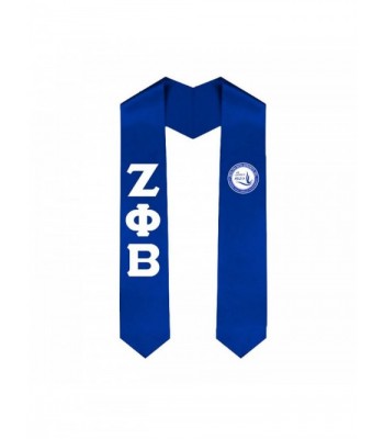 Zeta Phi Beta Greek Lettered Graduation Sash Stole - Royal Blue - C9182EGUNSR