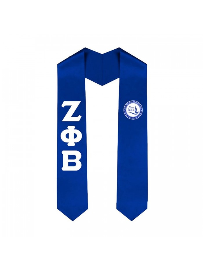 Zeta Phi Beta Greek Lettered Graduation Sash Stole - Royal Blue - C9182EGUNSR