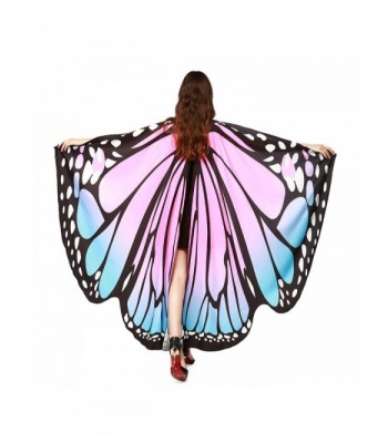 VESNIBA Prop Soft Fabric Butterfly Wings Shawl Fairy Ladies Nymph Pixie Costume Accessory - B-pink - CZ185U9Y4X0