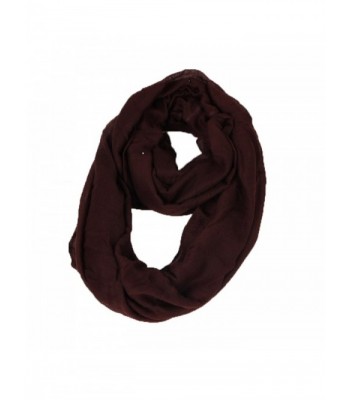 Obling Infinity Loop Scarf Women Large Solid Soft Lightweight Snood - Dark Coffee - C8188HY6Q87