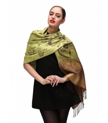 Womens Pashminas Shawls Wedding Green c084