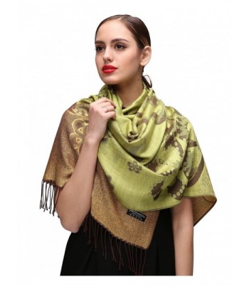 Womens Pashminas Shawls Wedding Green c084 in Wraps & Pashminas