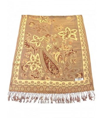 Azad Design 2 Ply Reversible Shawl Pashmina Scarf Wrap Stole Throw CJ Apparel NEW - Brown - CN125PMLQTD