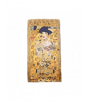 Aqueena Women's 100% luxurious 12-momme Charmeuse Satin long silk scarf oil paintings - Gustav Klimt's Ladies - C2126QFDLUP