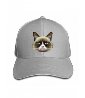 Efbj Grumpy Cat Classic 100% Cotton Hat Caps Unisex Fashion Baseball Cap Adjustable Hip Hop Hat(6 Colors) - Ash - CJ188YD7ZND