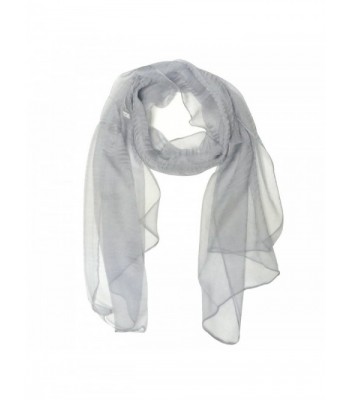 Light Soft Scarves -Chiffon Vintage Solid Color Scarf - Gray - CW182Y85T9K