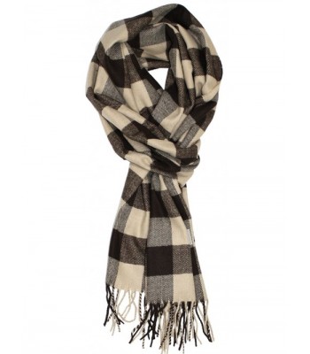 Ted and Jack - Jack's Classic Cashmere Feel Buffalo Check Scarf - Tan/Brown - C0126SKZ6AF