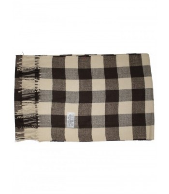 Jack's Classic Cashmere Feel Buffalo Check Scarf - Tan/Brown - C0126SKZ6AF