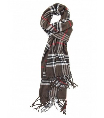 Achillea Scottish Tartan Plaid Cashmere Feel Winter Warm Scarf Unisex - Brown Plaid - C5186A9H3WX