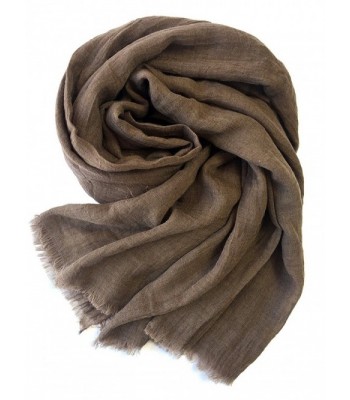 MolVee Linen Feel Warm Scarves Shawl Women All Seasons Wrap Beach Towel - 03-coffee - CI185YDKWK4