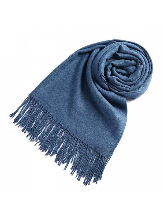 Timo Lee Fashion Cashmere Scarves Pashminas - Denim Blue - CA1868SQ4HC