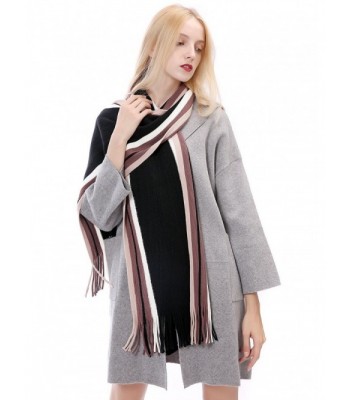 Vigeiya Wool Scarves Blanket Long Shawl Winter Warm Large For Women Scarf - Tassel Khaki - CN1866XQESR