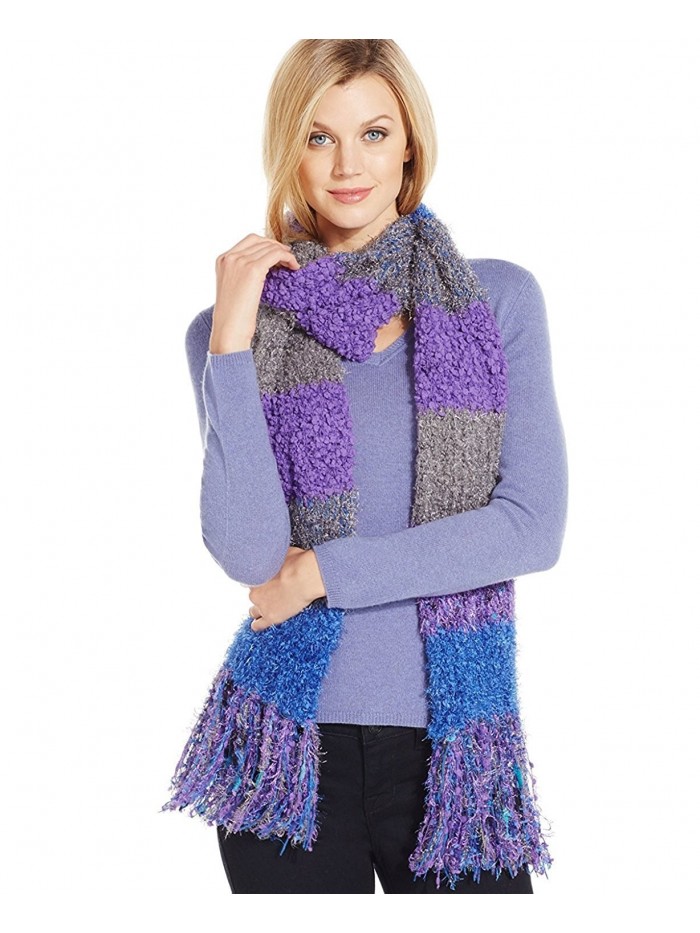 Charter Club Women's Mixed Media Chenille Oblong Scarf - Blue Acai - CM12CLRZO4D