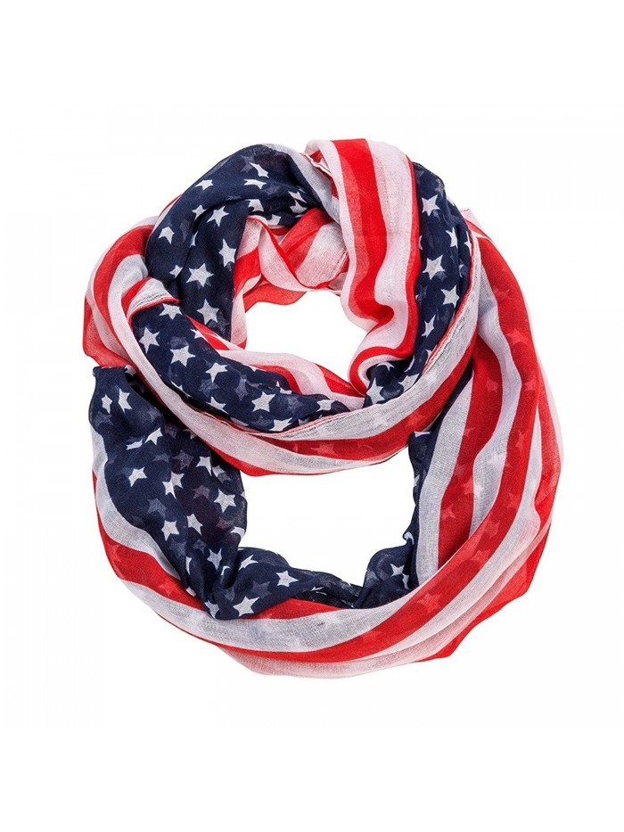 Purple Box Jewelry 4th of July USA Flag Scarf - "Stars and Stripes Infinity Scarf 25""x70""" - CC11XLVNMWP