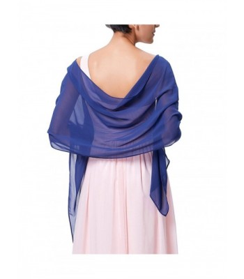 Charming Soft Chiffon Bridal Evening Party Scarves Shawls for Special Occasion - Royal Blue - CT188RDG4WU