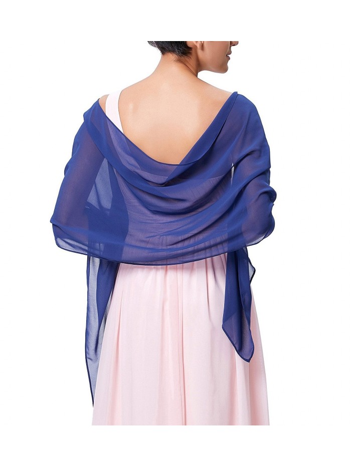 Charming Soft Chiffon Bridal Evening Party Scarves Shawls for Special Occasion - Royal Blue - CT188RDG4WU