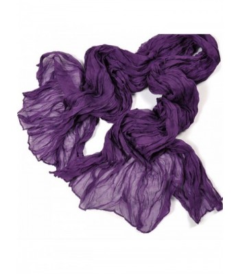 CreazyWomens Girl Candy Color silk chiffon scarf Wrap Shawl Pashmina Scarves - Purple - CH129GXFJQX