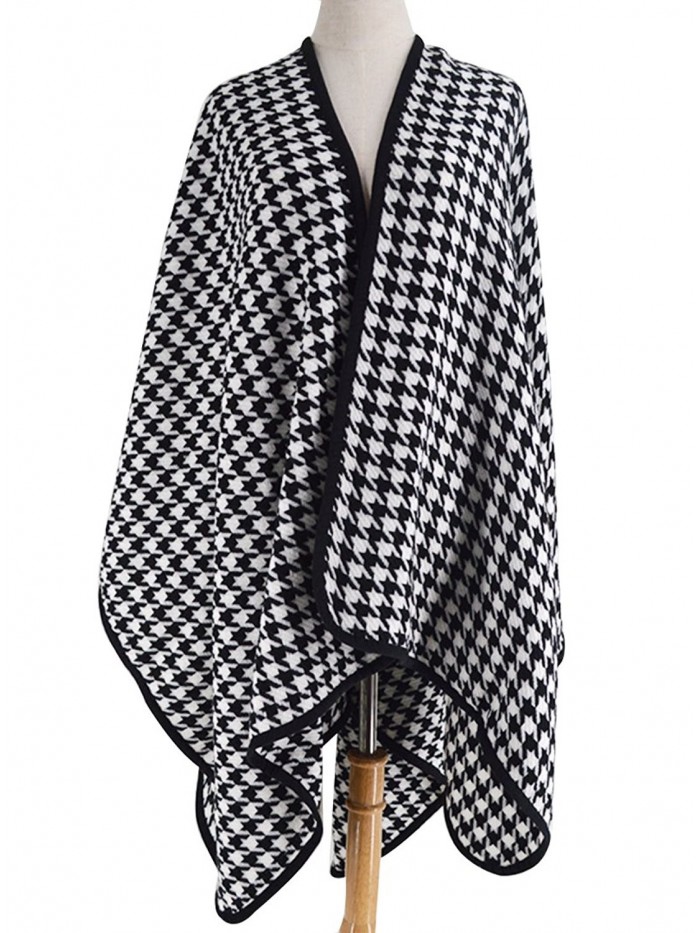 Tartan Blanket Scarf Wrap Shawl Houndstooth Cashmere Scarf - Houndstooth 1 - CK186AY75QA