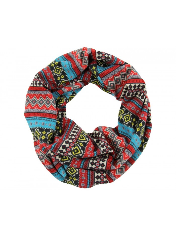 RW Soft & Cozy Knit Aztec Print Infinity Scarf - Aqua - CN128F2MGU3