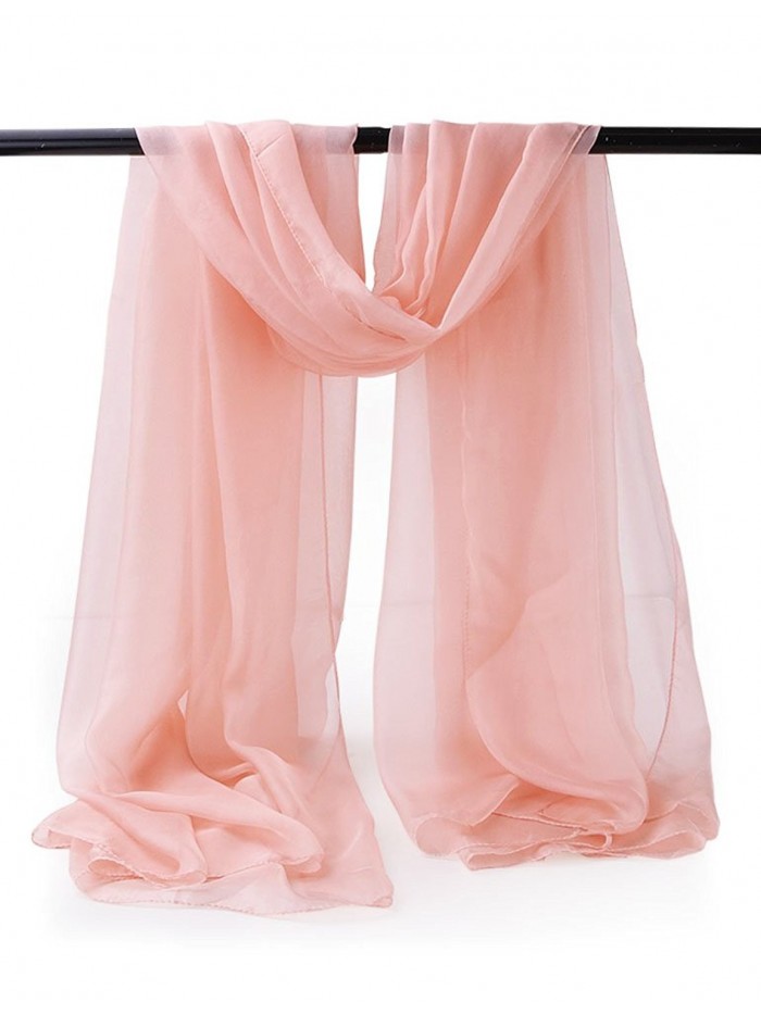Womens Oblong Scarf - Pink - Lightweight Fabric - Long Silk Scarf ...