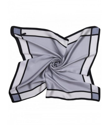 SOJOS Silk Scarf Women's Large Square Satin Neck Scarf Hairscarf 27.5 x 27.5 inches SC303 - A2 Grey Bowknot - CN186RCHW26