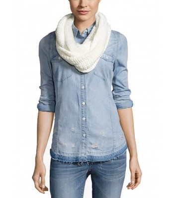 BCBG Generation- Thick and Thin Infinity Loop Scarf- Fashion Scarf- Cold Weather Scarf- White - CW185NKMU7Z
