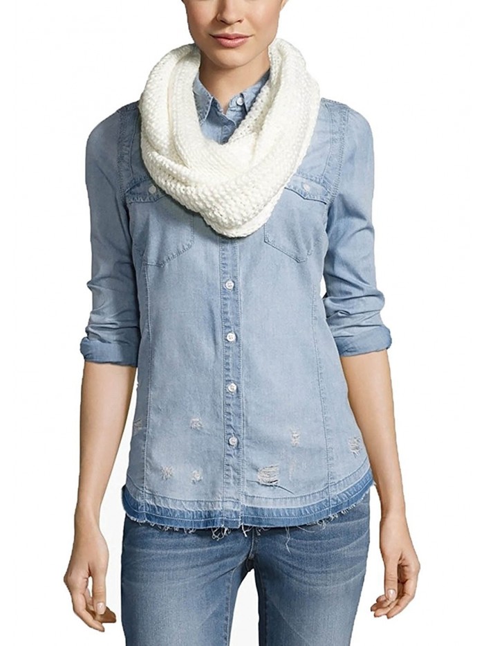 BCBG Generation- Thick and Thin Infinity Loop Scarf- Fashion Scarf- Cold Weather Scarf- White - CW185NKMU7Z