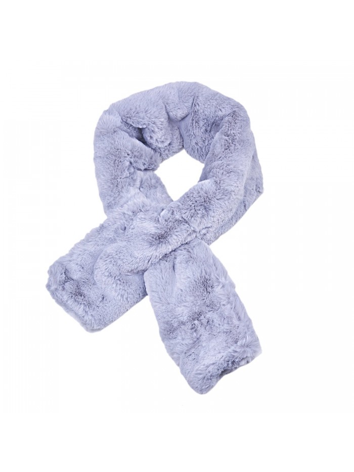 Rancco Winter Thick Warm Scarf for Women- Extreme Soft Furry Fleece Neck Warmer - Gray - CD187OWZUWW