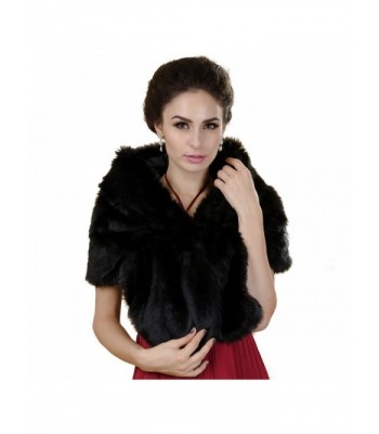 Aukmla Women's Bridal Wedding Fur Scarves and Wraps- Fur Stoles and Shawls for Women - CF11UIF140J