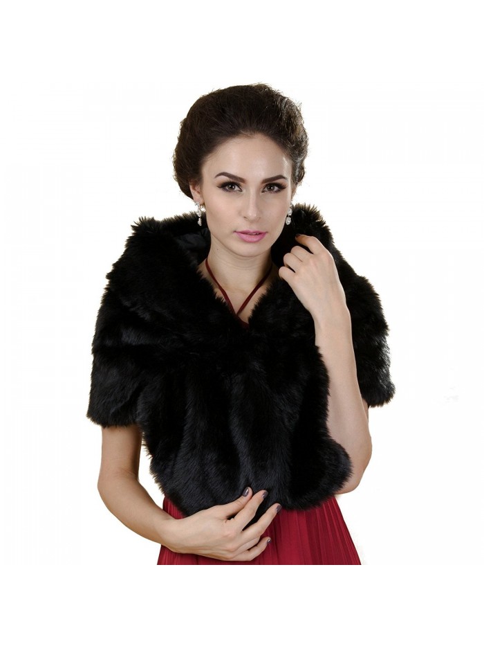 Aukmla Women's Bridal Wedding Fur Scarves and Wraps- Fur Stoles and Shawls for Women - CF11UIF140J