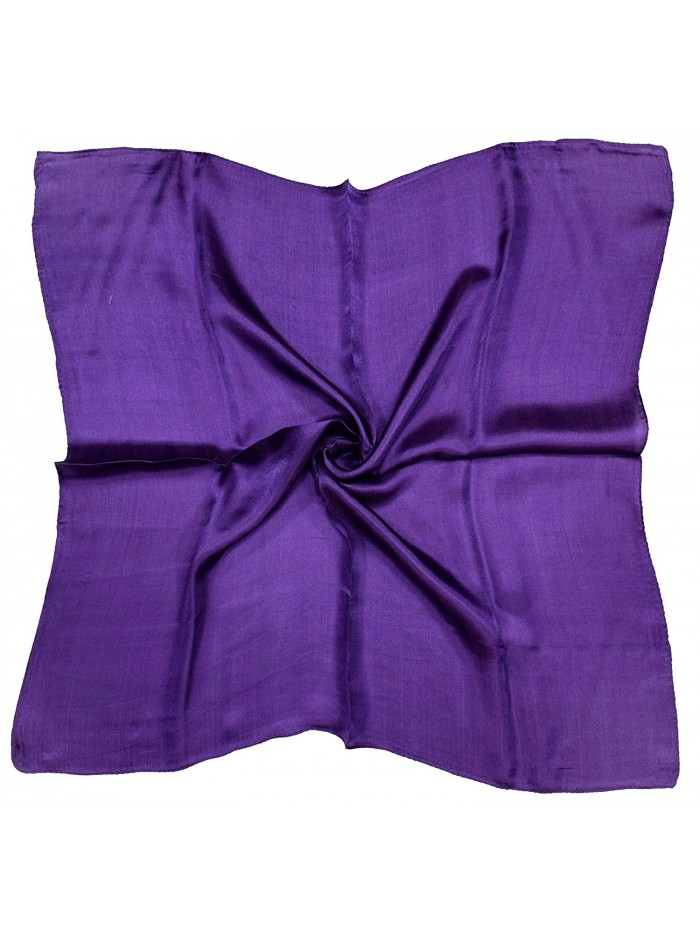 Deep Purple Small Fine Silk Square Scarf - C912BHIBWQV