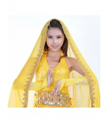 AvaCostume Chiffon Shawl Headscarf yellow in Wraps & Pashminas