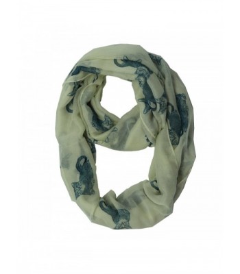 MissShorthair Lightweight Infinity Scarf Circle Cat Print Women Scarves - Cream - C0189RK6QZC