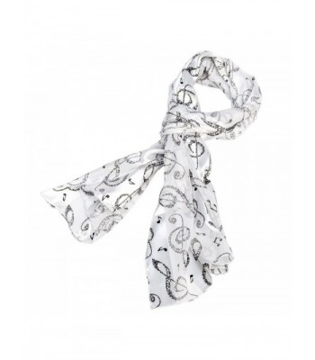 Music Note Scarf - Black and White - C811M2G6UBP