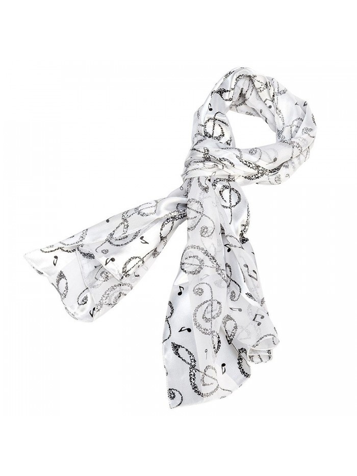 Music Note Scarf - Black and White - C811M2G6UBP