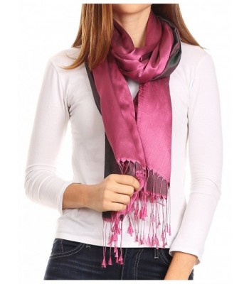 Sakkas Carine Reversible Soft Solid Slight Shimmer Pashmina/ Shawl/ Wrap/ Stole - Fuchsia - CH185QK6TTD