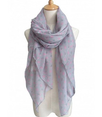 Women's Fashion Party Shawl Star Printed Spring Summer Scarves Girls Gift - Gray - C517YLTOCMT