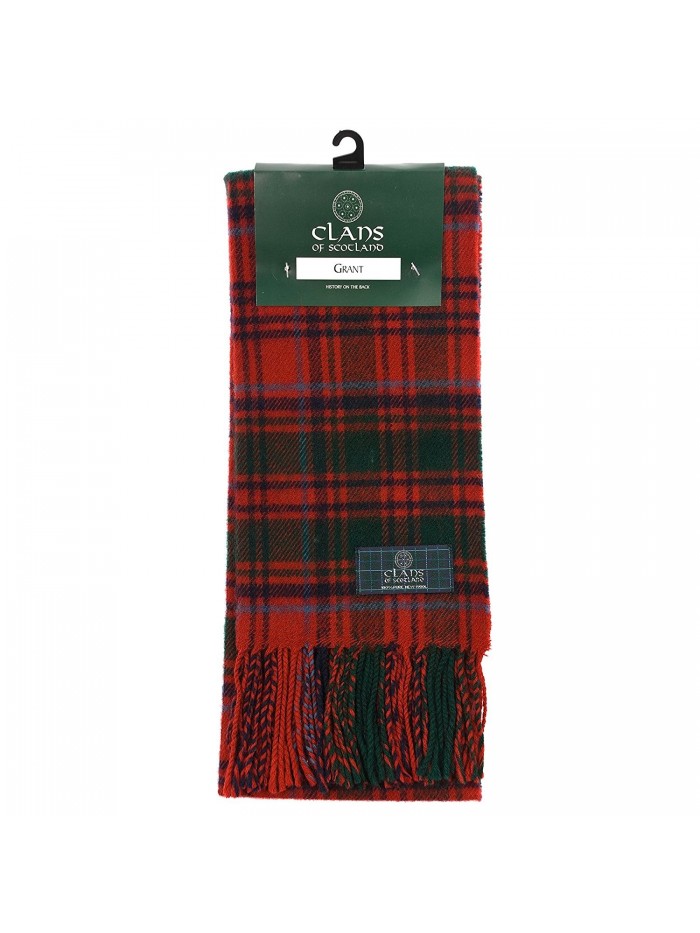 Clans Of Scotland Pure New Wool Scottish Tartan Scarf Grant (One Size) - CP123H44W0V